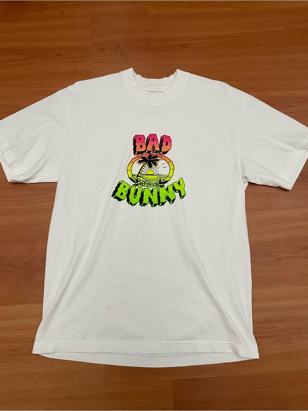 Official Bad Bunny Merch White Graphic Short Sleeve Tee
